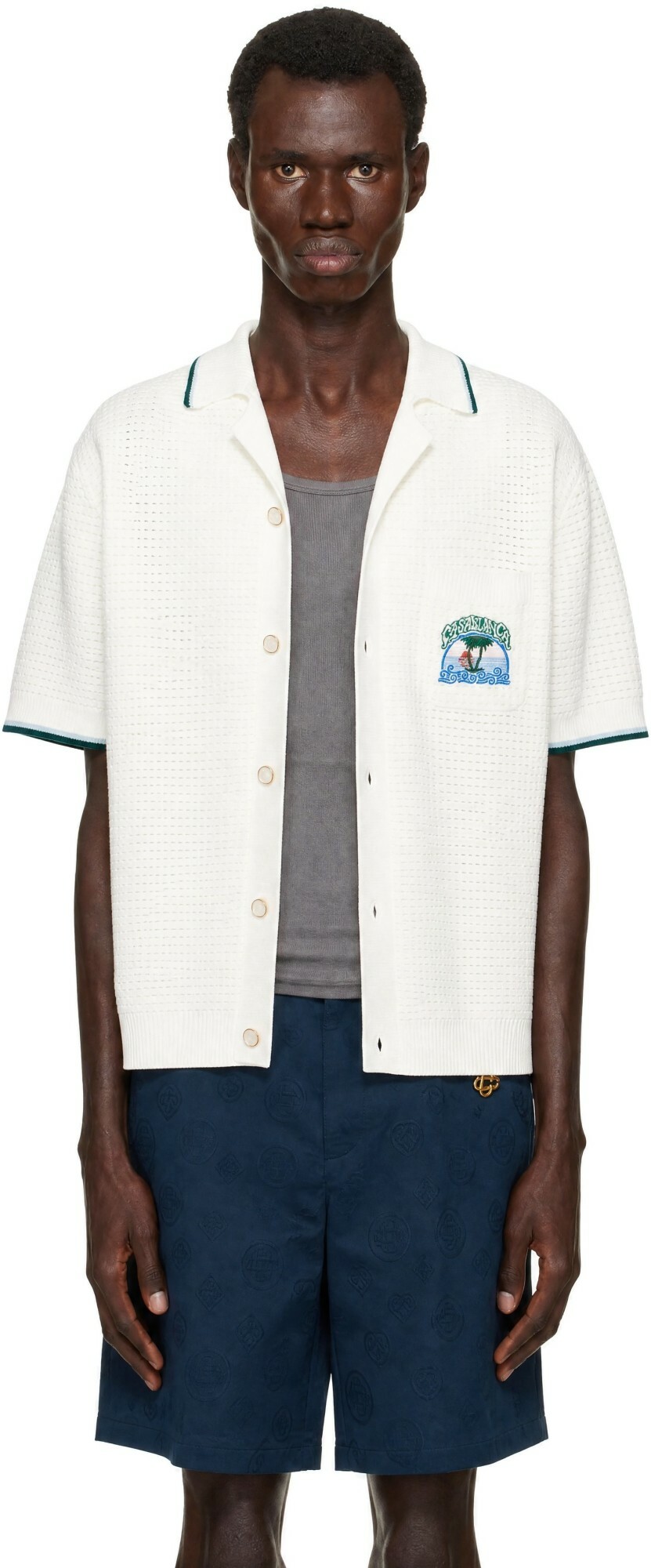 Casablanca White Palm Tree Emblem Shirt