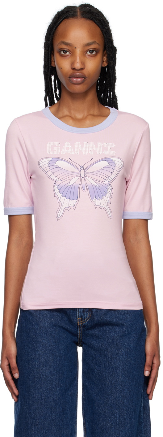 【GANNI】BUTTERFLY PRINT SHORT SLEEVE T SHIRT 