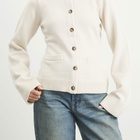 Good American Women's Button Front Knit Cardigan in Vanilla