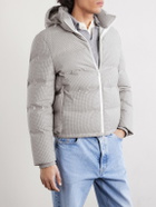 Brunello Cucinelli - Quilted Herringbone Cashmere and Silk-Blend Hooded Down Jacket - Gray