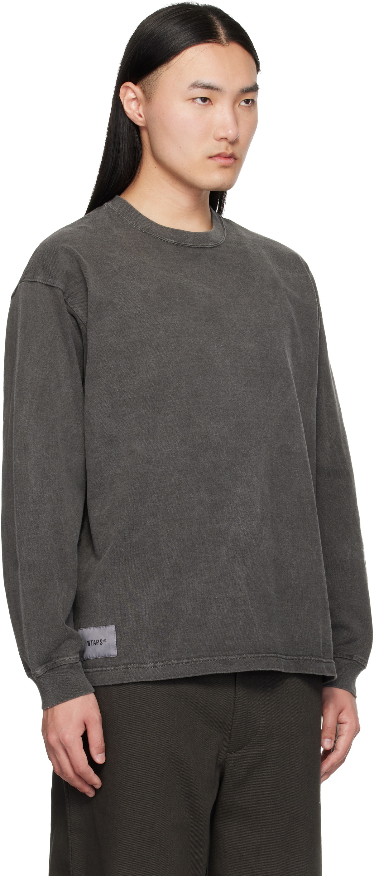 WTAPS Gray SIGN-OD Long Sleeve T-shirt
