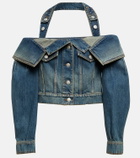 Alexander McQueen - Off-shoulder denim jacket