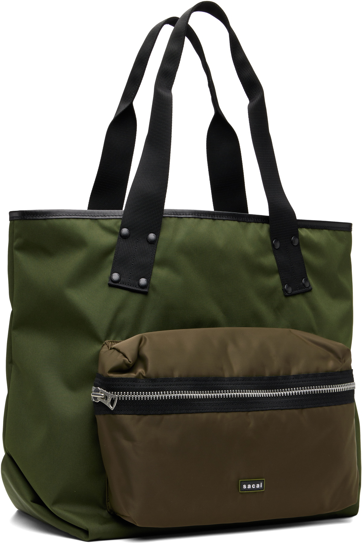 未使用 Sacai x A.P.C Khaki Holly Tote bag A.P.C. x SACAI - HOLLY DENIM TOTE BAG WITH NYLON DETAILS