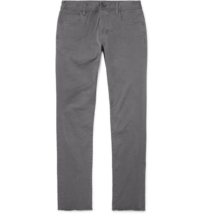 Photo: James Perse - Grey Slim-Fit Cotton-Blend Twill Trousers - Gray