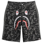 Adidas Men's x A Bathing Ape Denim Jorts in Black