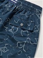 Atalaye - Dorrea Mid-Length Printed Recycled Swim Shorts - Blue