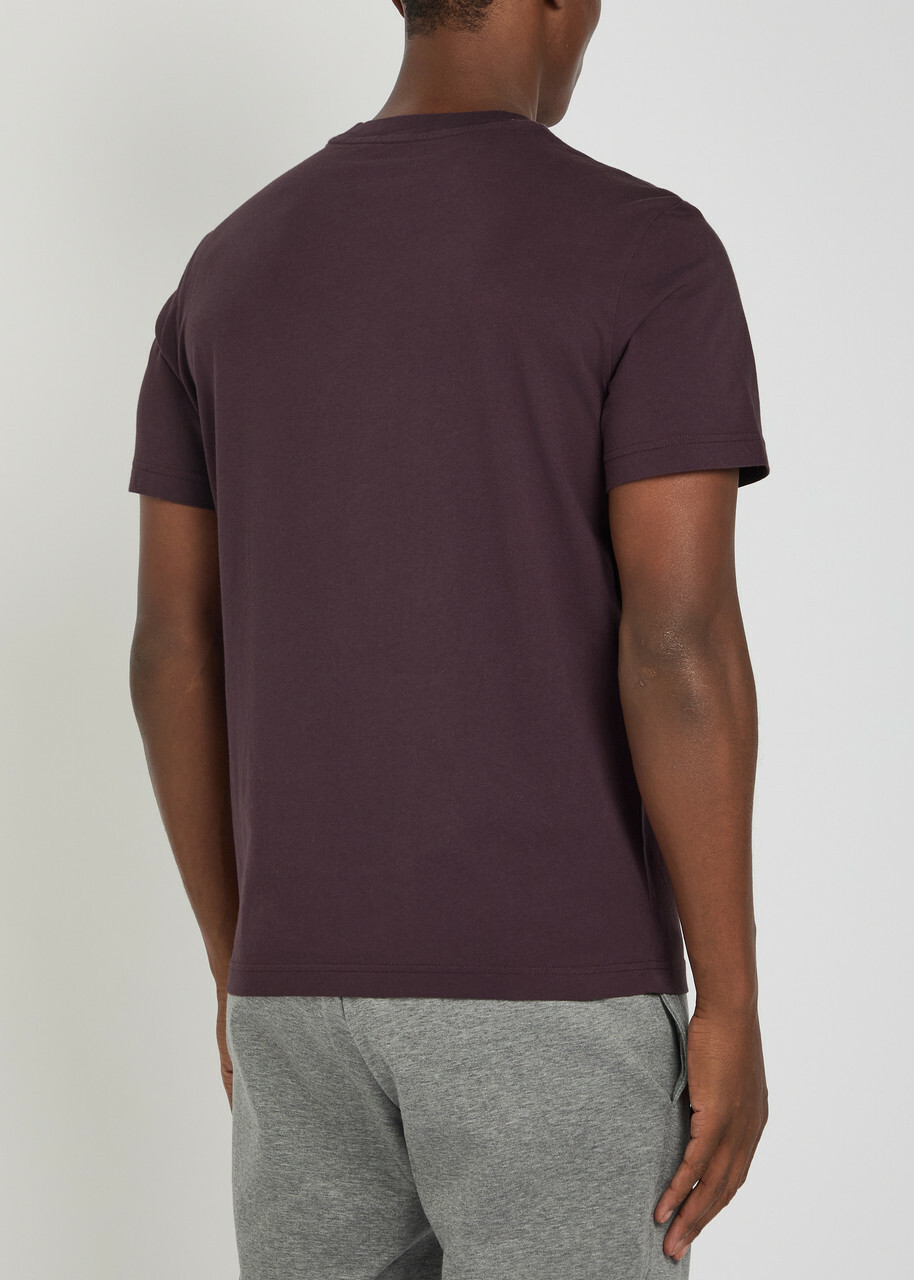 Moncler Badge Printed Cotton T-shirt Purple