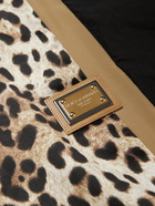 DOLCE & GABBANA - Colour-Block Leopard-Print Shell Jacket - Brown