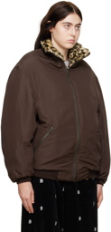 R13 Brown Leopard Faux-Fur Reversible Jacket
