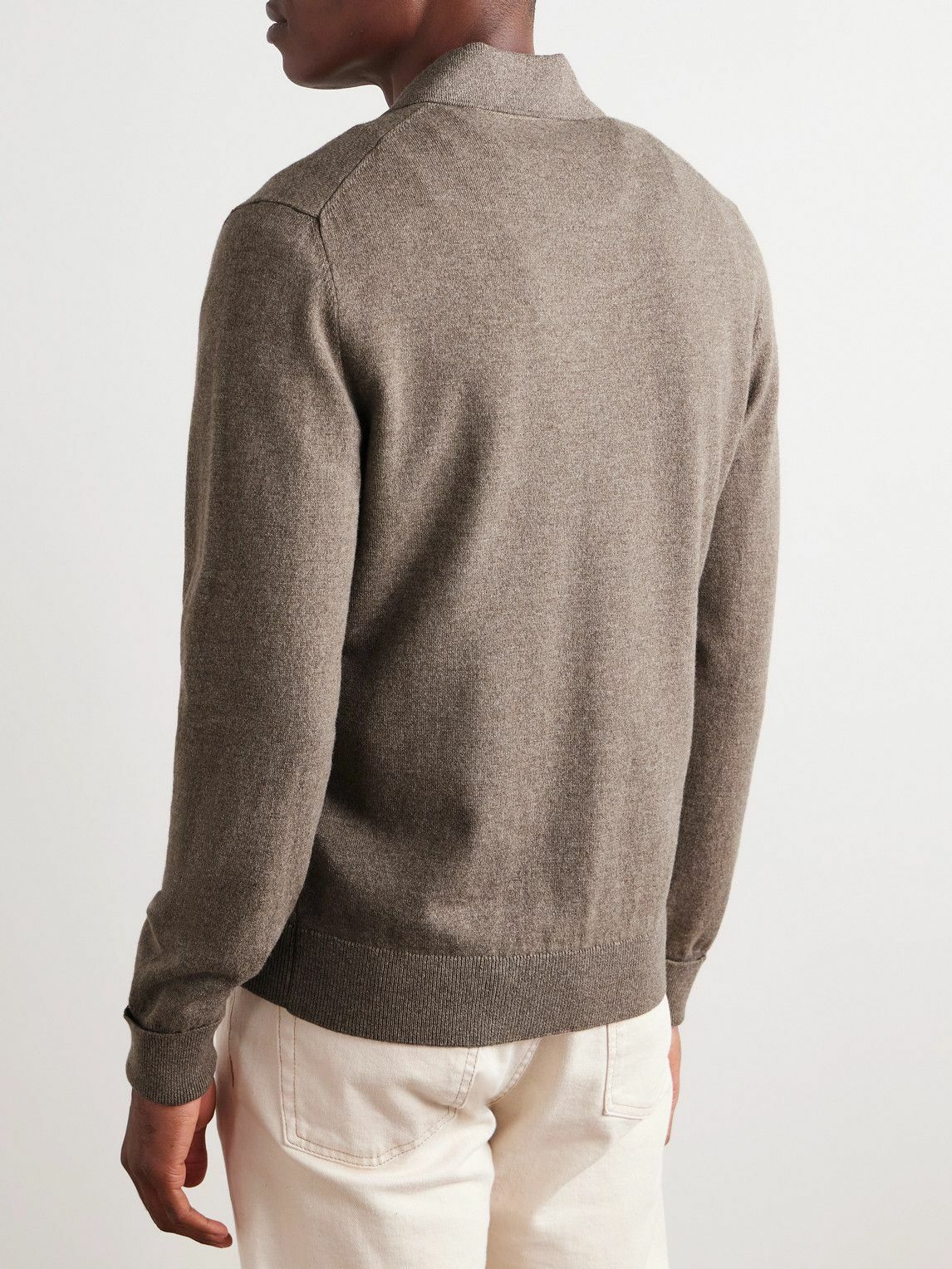Anderson & Sheppard - Wool and Cashmere-Blend Polo Shirt - Brown
