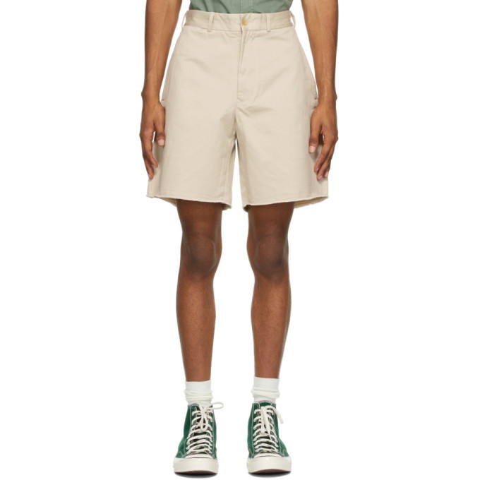 Photo: BEAMS PLUS Off-White Twill Cut-Off Shorts