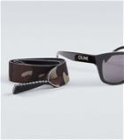 Celine Eyewear Monochroms 05 square sunglasses with strap
