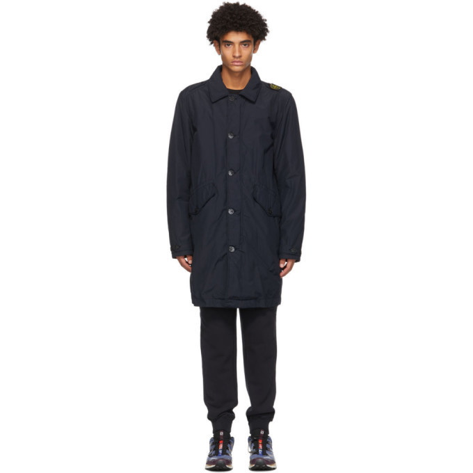 Photo: Stone Island Navy Padded Mac Coat