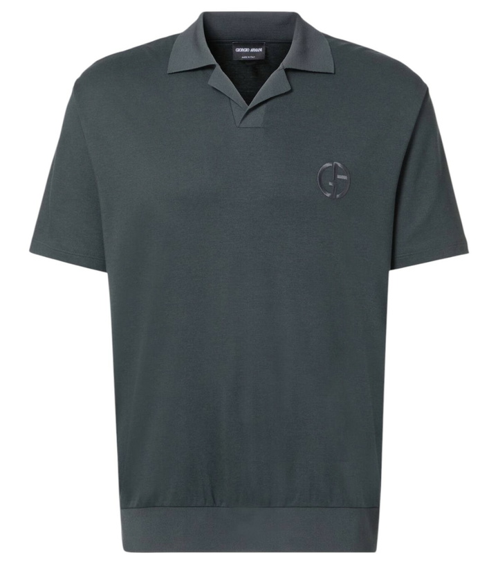 Photo: Giorgio Armani Logo cotton and cashmere polo shirt