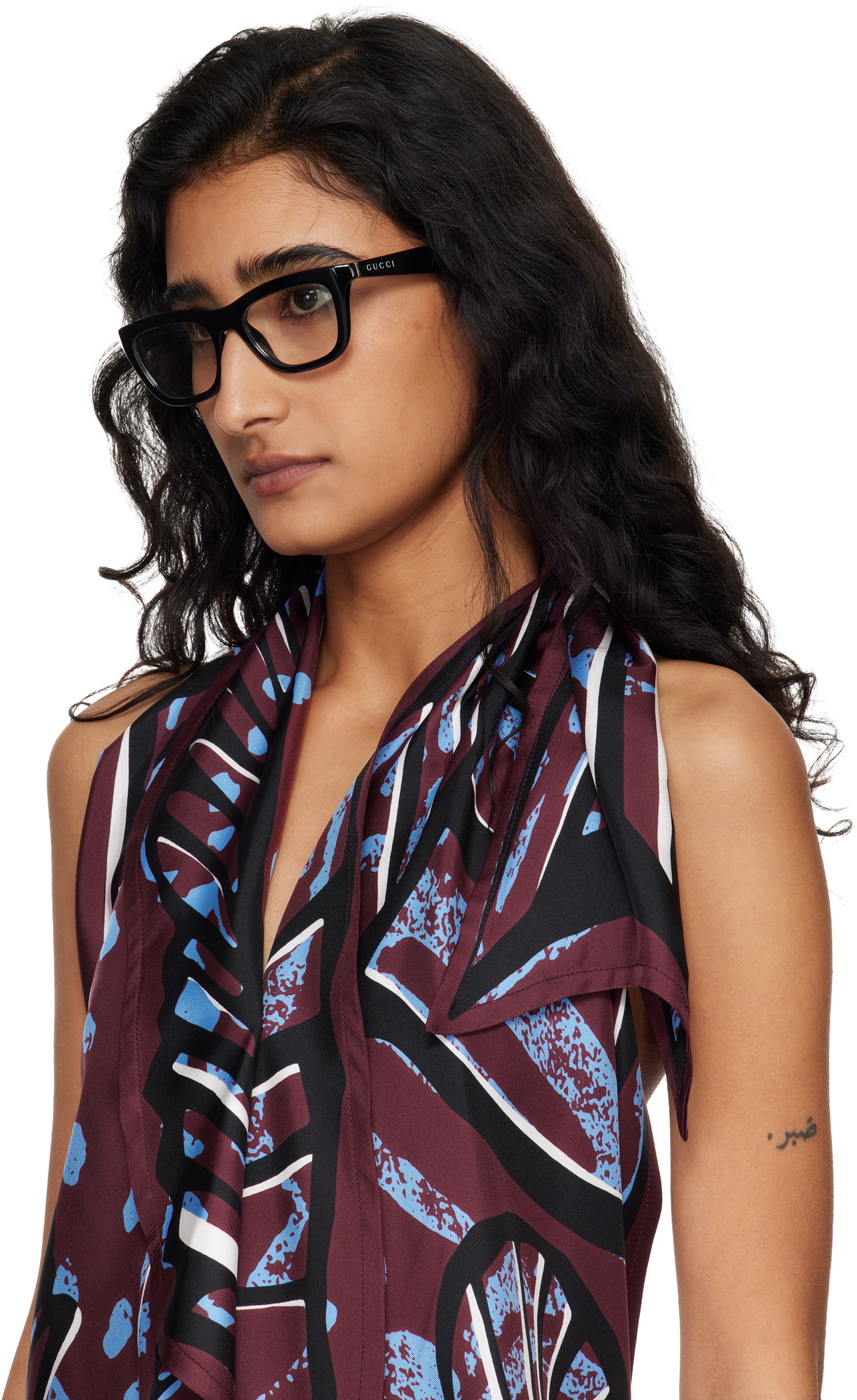 Gucci Black Rectangular Glasses
