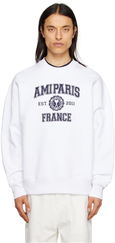 Photo: AMI Paris White 'Ami Paris France' Sweatshirt