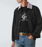 Gucci Gucci Script Web Stripe canvas belt