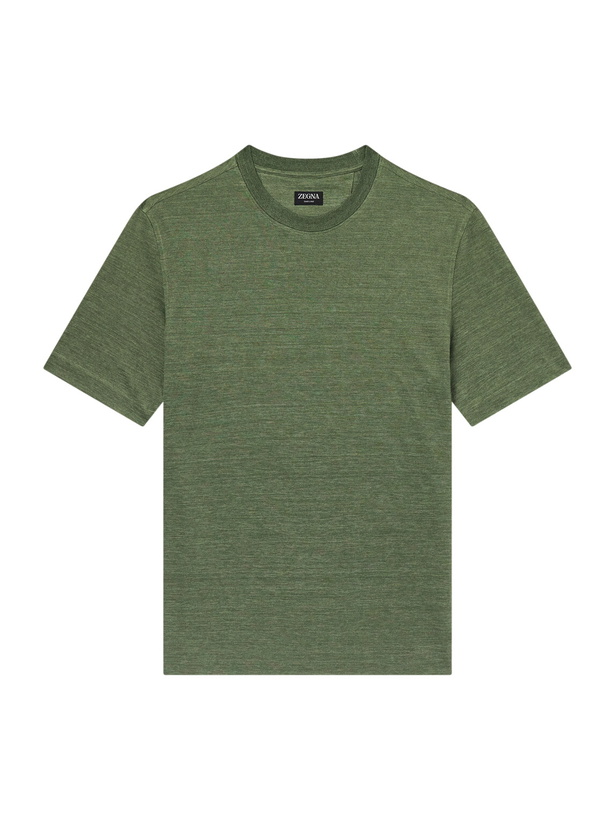 Photo: Zegna - Oasi Knitted Linen T-Shirt - Green