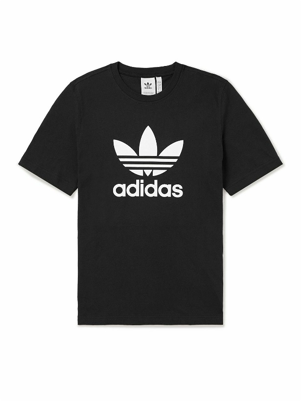 Photo: adidas Originals - Adicolor Classics Logo-Print Cotton-Jersey T-Shirt - Black