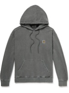 Carhartt WIP - Nelson Logo-Appliquéd Garment-Dyed Cotton-Jersey Hoodie - Gray