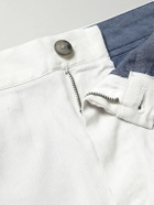 Club Monaco - Baxter Slim-Fit Straight-Leg Striped Linen-Blend Shorts - White