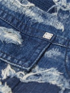 Givenchy - Panelled Distressed Denim Jacket - Blue