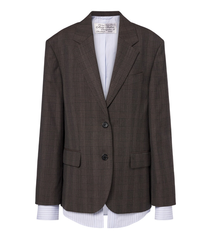 Photo: Acne Studios Checked wool-blend blazer