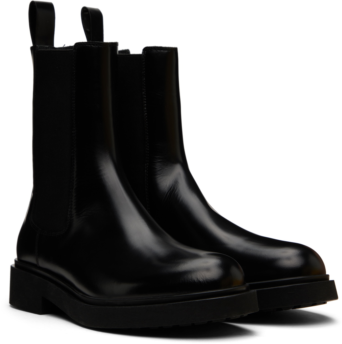 Legres Black Boxed Leather Chelsea Boots