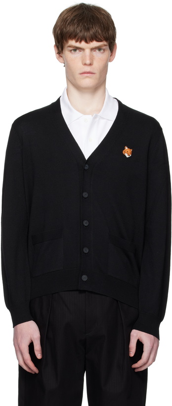 Photo: Maison Kitsuné Black Bold Fox Head Patch Cardigan