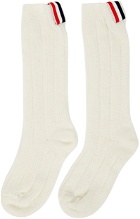 Thom Browne Off-White Rib Stitch Socks