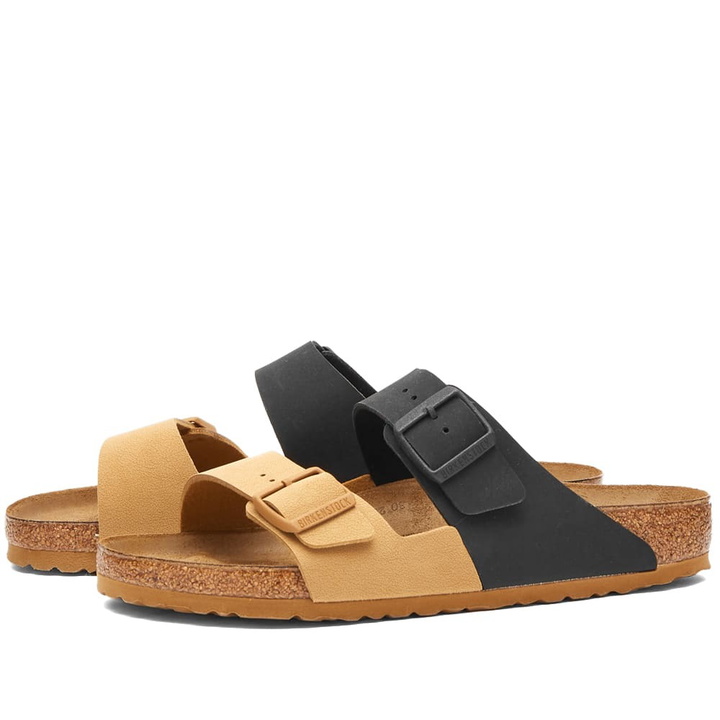 Photo: Birkenstock Men's Arizona Split Geometry in Cork Brown/Black