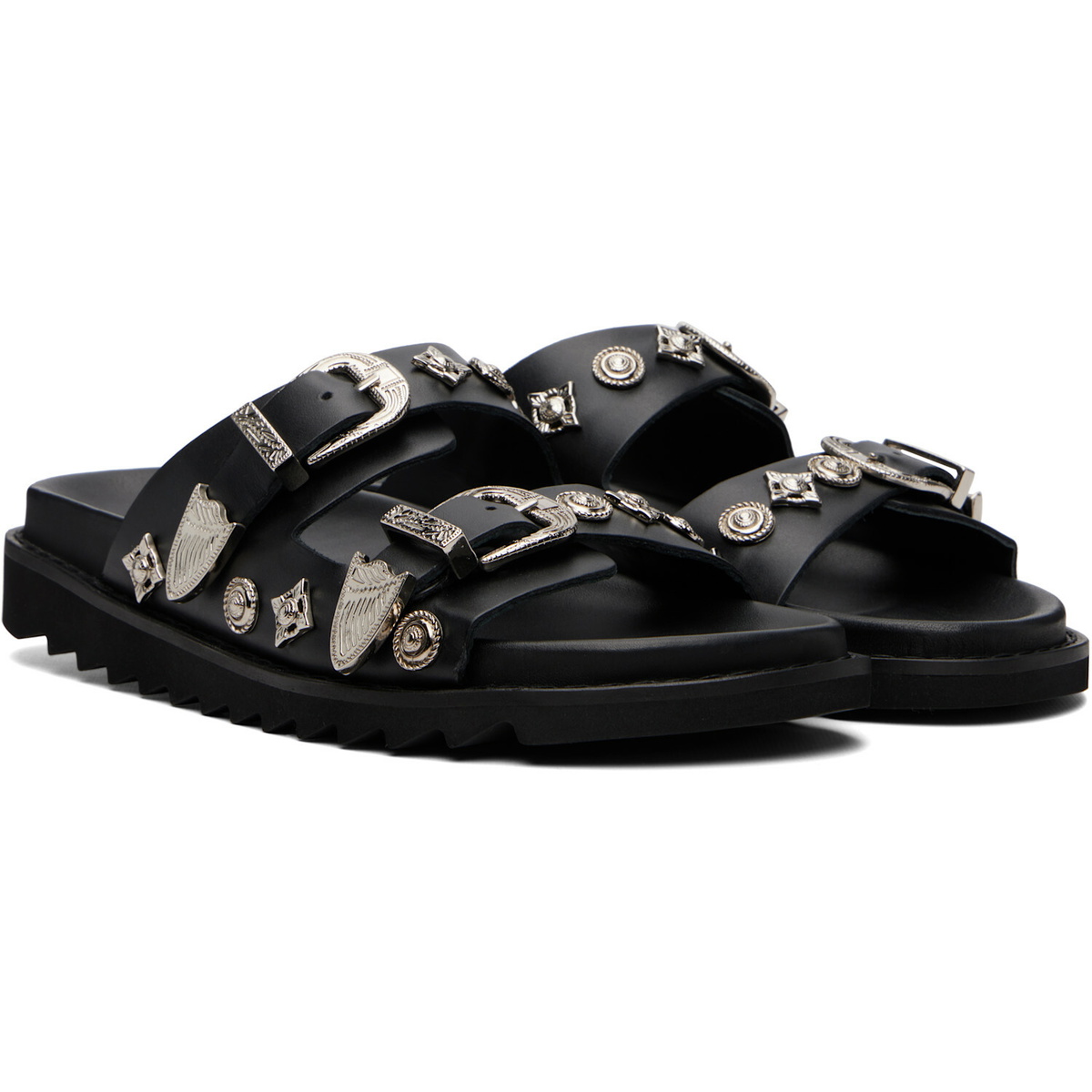 Toga Virilis Black Buckle Sandals