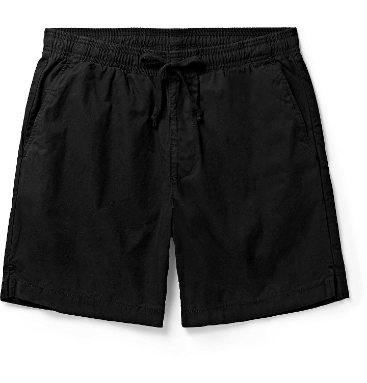 Photo: Save Khaki United - Easy Cotton-Twill Drawstring Shorts - Black