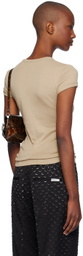 Helmut Lang Beige Shrunken T-shirt