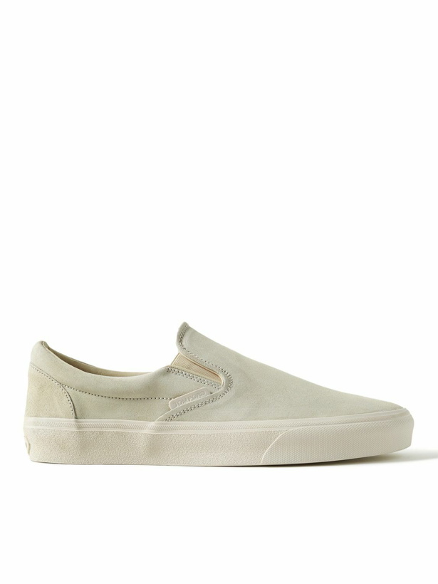 Photo: TOM FORD - Jude Suede Slip-On Sneakers - White