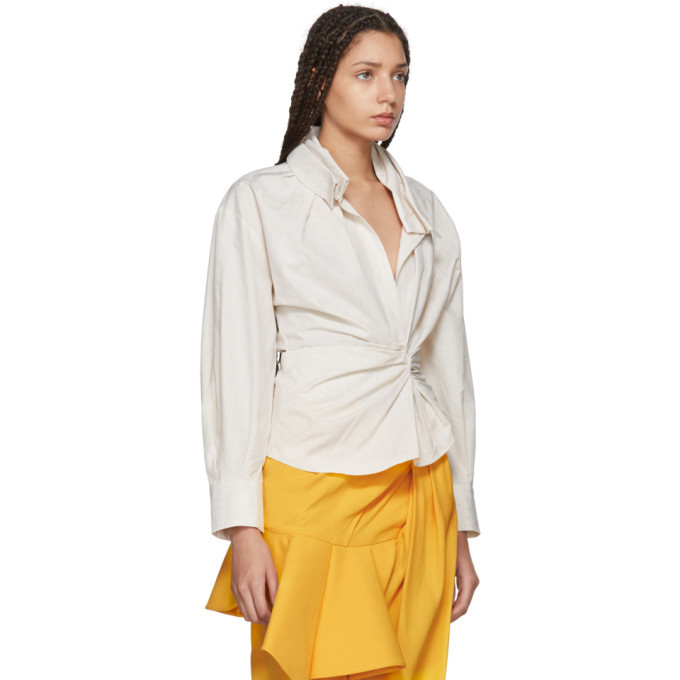 トップス jacquemus La Chemise Belem Shirt Jacquemus Beige La Chemise Belem Blouse Jacquemus