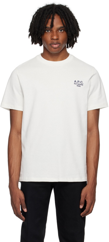 Photo: A.P.C. White Embroidered T-Shirt