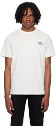 A.P.C. White Embroidered T-Shirt