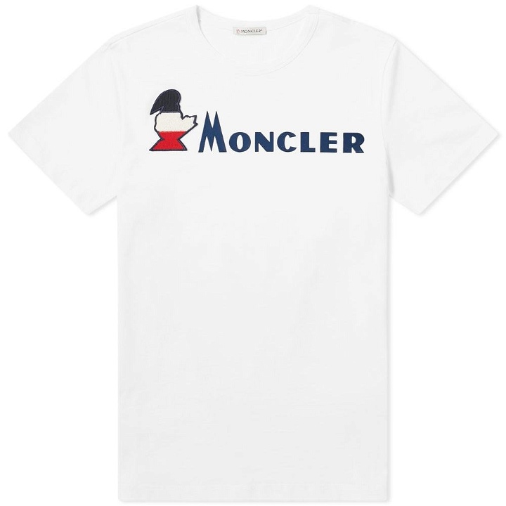 Photo: Moncler Retro Slogan Logo Tee White