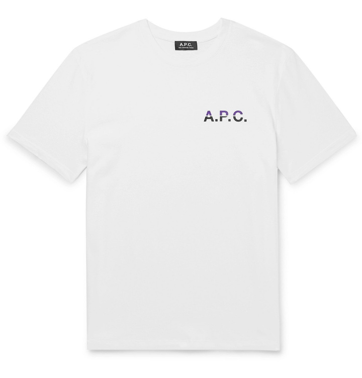 Photo: A.P.C. - Logo-Print Cotton-Jersey T-Shirt - White