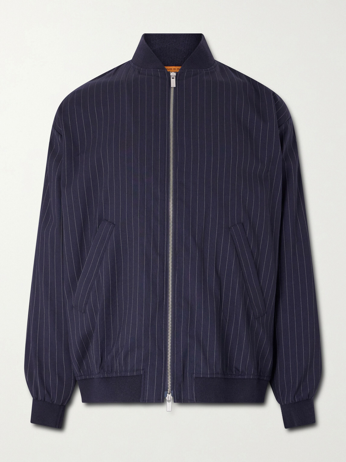 Barena - Gabier Fulgor Striped Wool-Blend Bomber Jacket - Blue