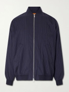 Barena - Gabier Fulgor Striped Wool-Blend Bomber Jacket - Blue