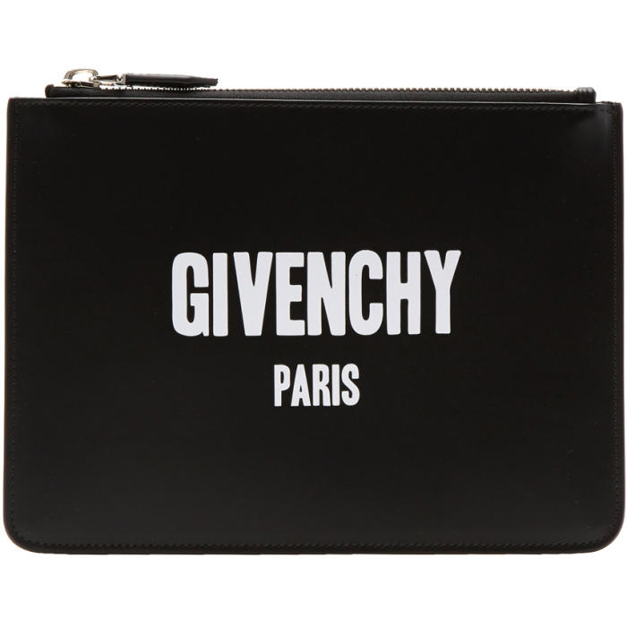 Photo: Givenchy Black Medium Logo Zip Pouch