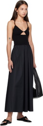 St. Agni Black Knit Cami Midi Dress