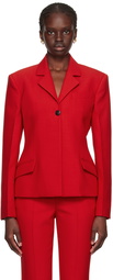 Ferragamo Red Single-Breasted Blazer