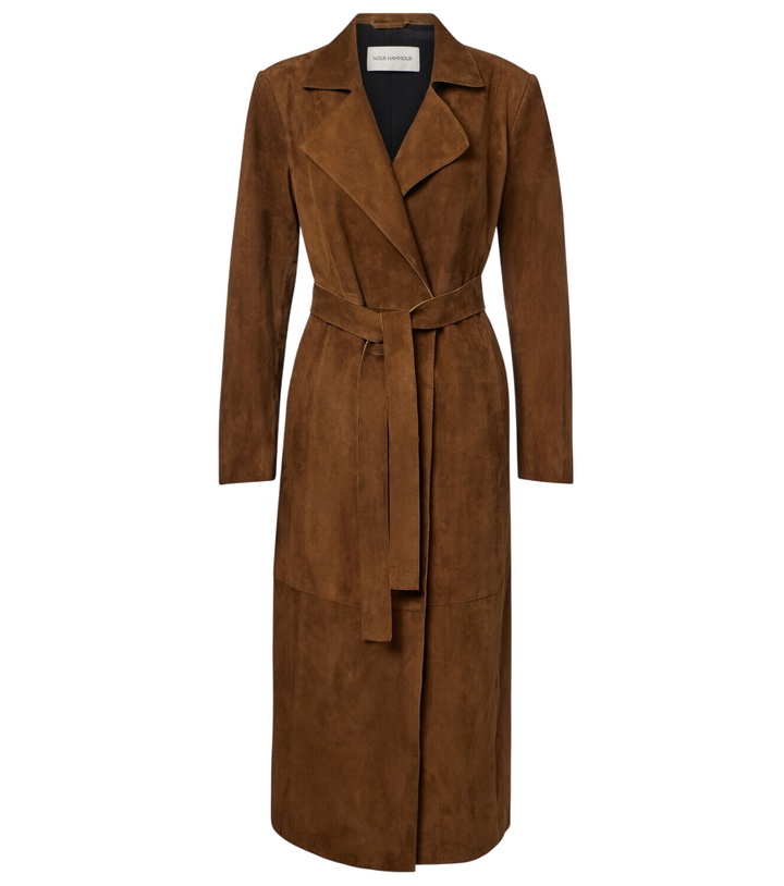 Photo: Nour Hammour Winona belted suede wrap coat