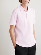 Thom Browne - Logo-Appliquéd Striped Cotton-Piqué Polo Shirt - Pink