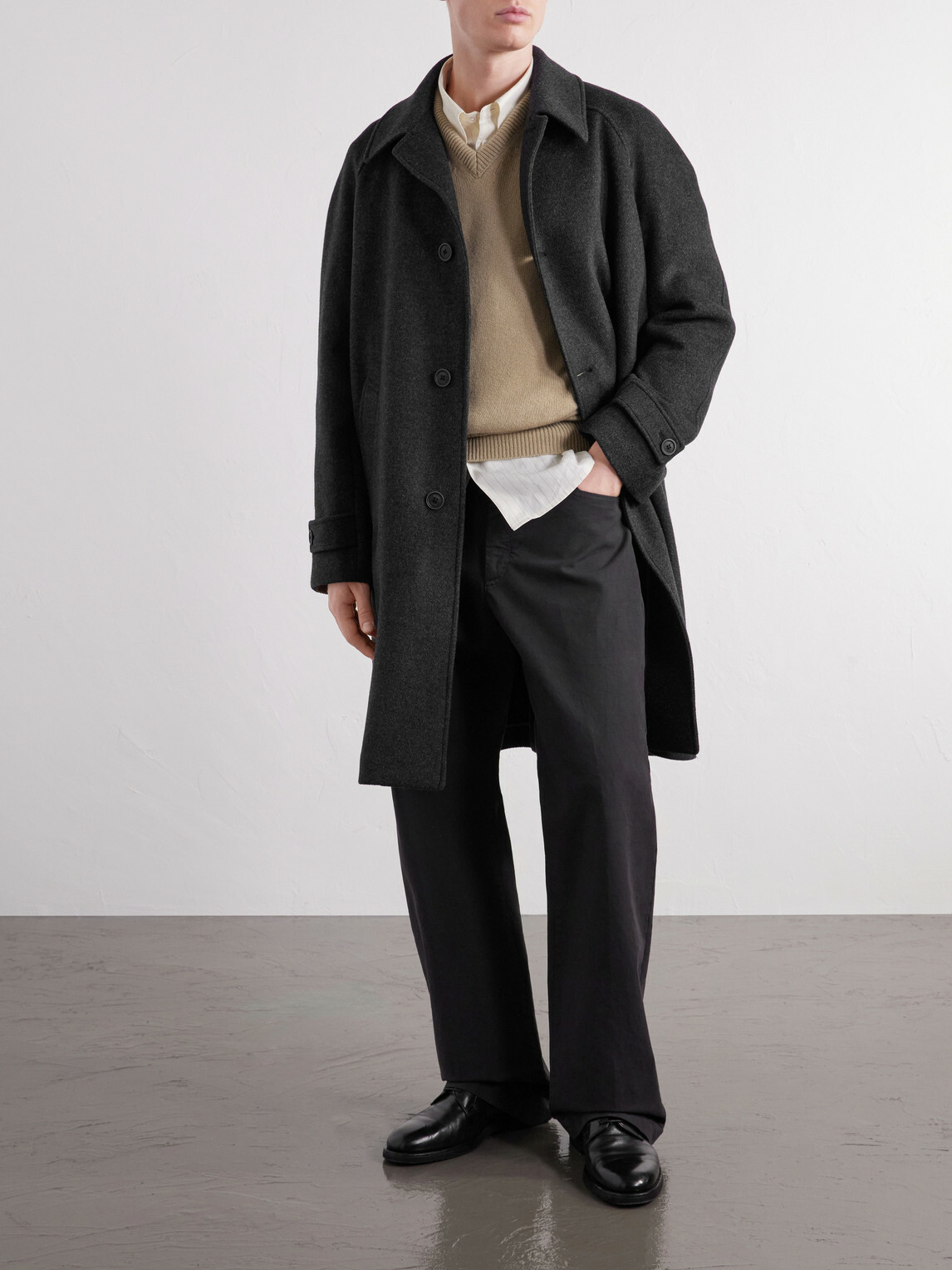 Herno - Wool-Blend Twill Coat - Gray