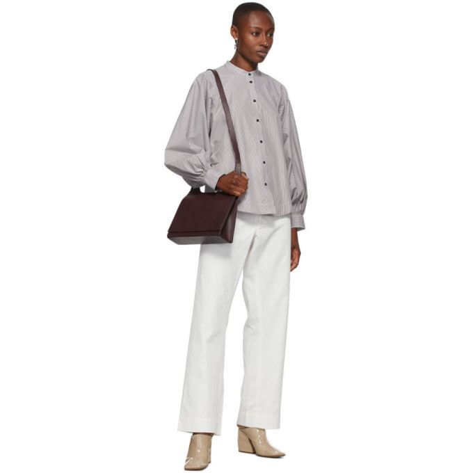 Rika Studios Brown and White Joan Blouse