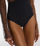 Nensi Dojaka Cutout ruched sheer bodysuit